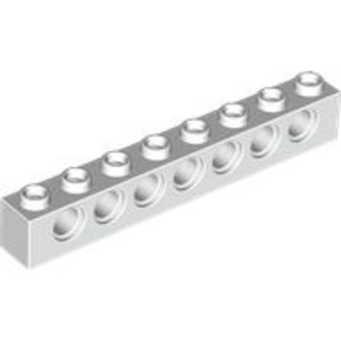 LEGO® Alkatrészek (Pick a Brick) 4582543 - Fehér 1X8 Technic Elem Oldalán 7 Lyukkal