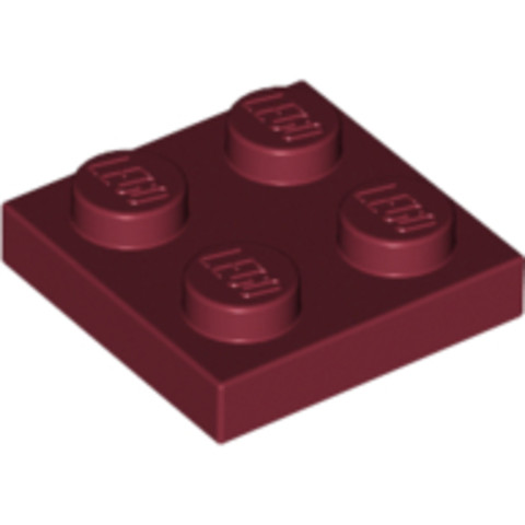 LEGO® Alkatrészek (Pick a Brick) 4585479 - Sötét piros 2X2 Lapos Elem