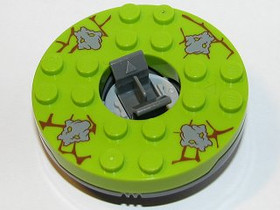 Lime 6 x 6 x 1 1/3 kerek talp tetővel (Ninjago)