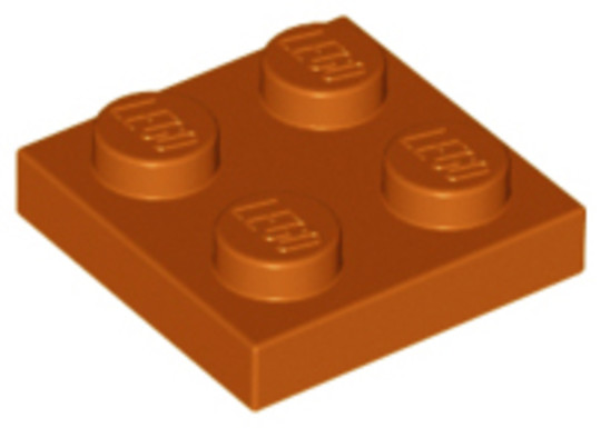 LEGO® Alkatrészek (Pick a Brick) 4615606 - Sötétnarancs 2X2 Lapos Elem