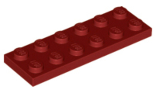 LEGO® Alkatrészek (Pick a Brick) 4618986 - Sötét piros 2X6 Lapos Elem