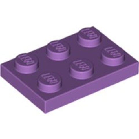 LEGO® Alkatrészek (Pick a Brick) 4619640 - Közepes Levendula 2x3 Lapos Elem