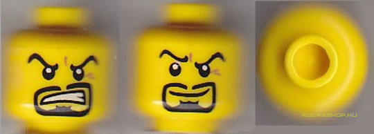 LEGO® Alkatrészek (Pick a Brick) 4623930 - Sárga Körszakállas Mosolygó/Vicsorító Fej