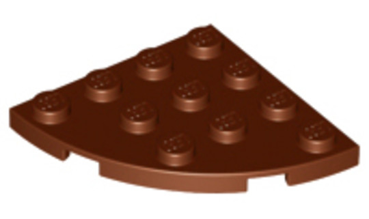 LEGO® Alkatrészek (Pick a Brick) 4636170 - Vöröses barna 4x4 Íves Lapos Elem