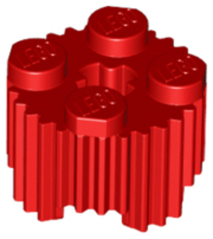 LEGO® Alkatrészek (Pick a Brick) 4650646 - Piros barázdázott henger