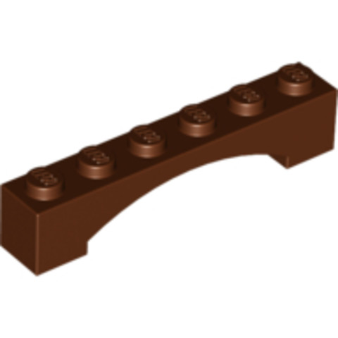 LEGO® Alkatrészek (Pick a Brick) 4655611 - Vörösesbarna 1x6 Híd Elem