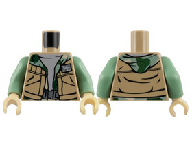 Sötétbézs endor lázadó minifigura felsőtest