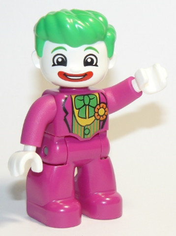 LEGO® Minifigurák 47394pb286 - Duplo Figure Lego Ville, The Joker, Magenta Legs and Top, White Hands, White Head, Red Lips, Bright 