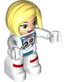 Duplo Figure Lego Ville, Astronaut Female, White Spacesuit