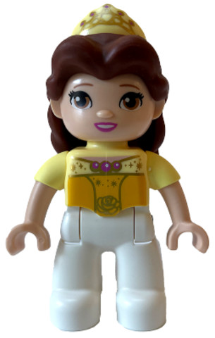 LEGO® DUPLO® 47394pb327 - Duplo Figure Lego Ville, Disney Princess, Belle, White Legs, Bright Light Yellow Top and Tiara, Redd