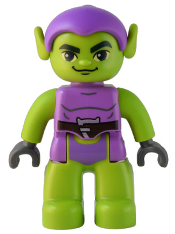 LEGO® Minifigurák 47394pb338 - Duplo Figure Lego Ville, Green Goblin, Medium Lavender Outfit