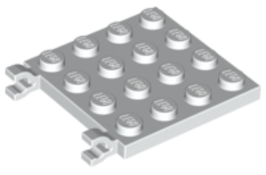 LEGO® Alkatrészek (Pick a Brick) 47998 - Fehér módosított 4x4 lap 2 fogantyúval