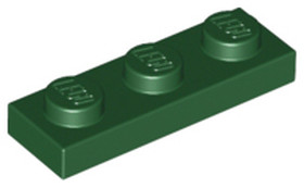 Sötétzöld 1X3 Lapos Elem