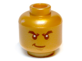 Gyöngyház arany minifigura fej (Lloyd - Ninjago)