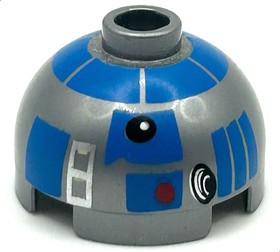 Matt ezüst R2 D2 minifigura fej, használt