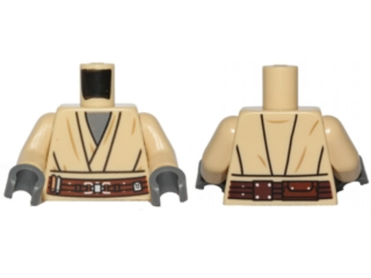 LEGO® Alkatrészek (Pick a Brick) 6036764 - Bézs réteges ing, barna öv mintával