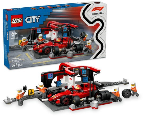 LEGO® City 60443 - F1®-es boxutca és személyzet, Ferrari autóval