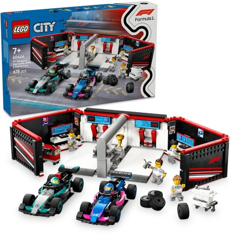 LEGO® City 60444 - F1®-es garázs, Mercedes-AMG és Alpine autók