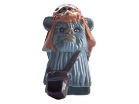 Sötét kékesszürke ewok minifigura fej