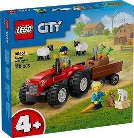 LEGO® City 60461 - Piros traktor, utánfutó és juhok