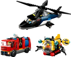 LEGO® City 60462 - Helikopter, tűzoltóautó és tengeralattjáró egy csomagban