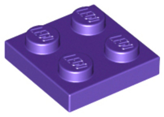 LEGO® Alkatrészek (Pick a Brick) 6047422 - Sötétlila 2x2 lap