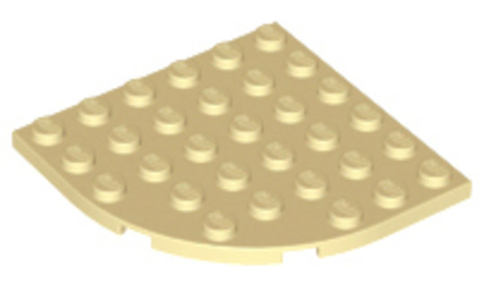 LEGO® Alkatrészek (Pick a Brick) 6056484 - Bézs 6x6 Negyedkör lap elem