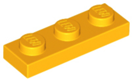 LEGO® Alkatrészek (Pick a Brick) 6073042 - Fényes világos narancssárga 1X3 Lapos Elem