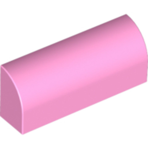 Fényes rózsaszín 1x4 ívelt elem 