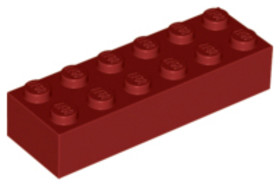 Sötét piros 1X2X6 Elem