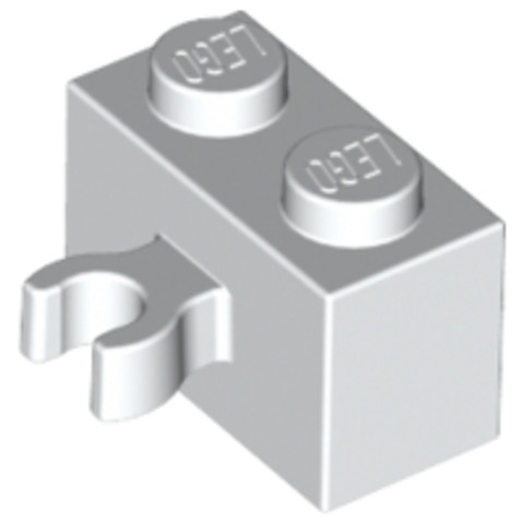 LEGO® Alkatrészek (Pick a Brick) 6092873 - Fehér 1x2 Kocka Oldalán Vízszintes Csatlakozóval