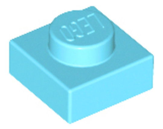 LEGO® Alkatrészek (Pick a Brick) 6097493 - Közép azúr 1x1 lapos elem