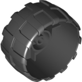 Fekete Műanyag Vastag Kerék Elem (54mm D. x 30mm)