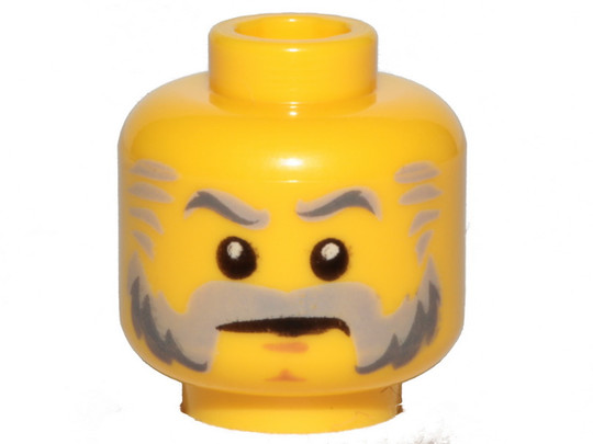 LEGO® Alkatrészek (Pick a Brick) 6099581 - Sárga Minifigura Fej - Idős Úr Ősz Szakállal