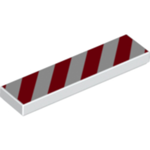 LEGO® Alkatrészek (Pick a Brick) 6102861 - Fehér 1x4 Csempe Piros Csíkokkal