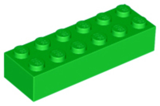 LEGO® Alkatrészek (Pick a Brick) 6102903 - Világoszöld 1X2X6 Elem