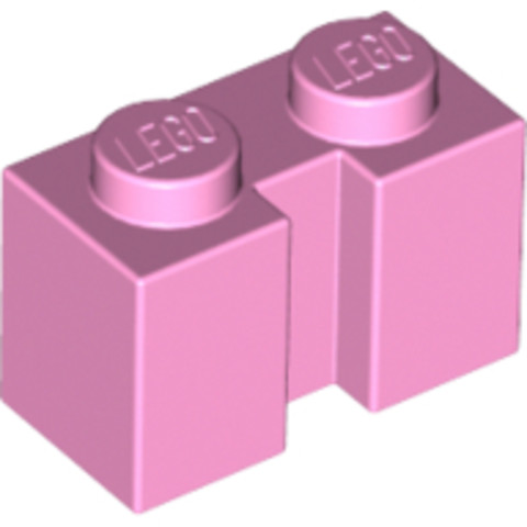 LEGO® Alkatrészek (Pick a Brick) 6103000 - Világos Rózsaszín 1x2 Elem Hasítékkal