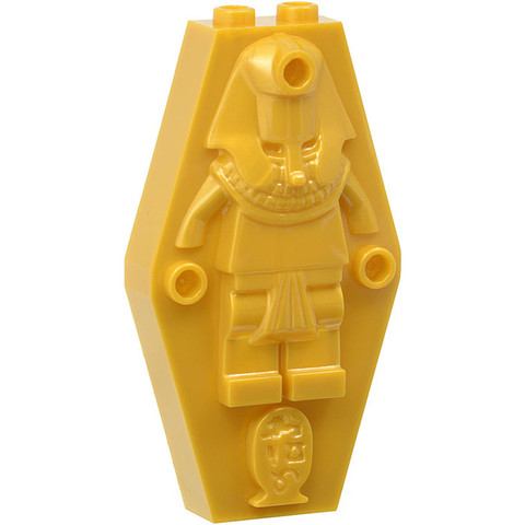 LEGO® Alkatrészek (Pick a Brick) 6116543 - Gyöngyház arany szarkofág fedél, múmia mintával