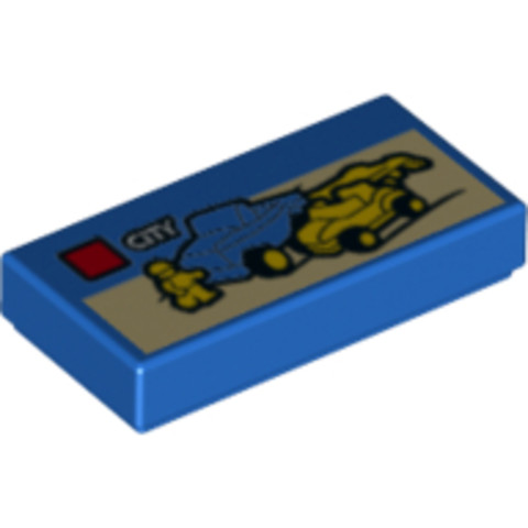 LEGO® Alkatrészek (Pick a Brick) 6120262 - Kék 1x2 Csempe Lego City Készlet Festéssel