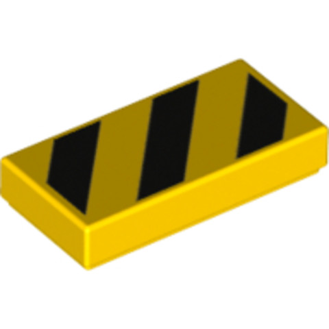 LEGO® Alkatrészek (Pick a Brick) 6129504 - Sárga 1x2 Csempe Fekete Csíkokkal