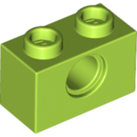 LEGO® Alkatrészek (Pick a Brick) 6132372 - Lime Technic 1X2 Elem, Lyukkal