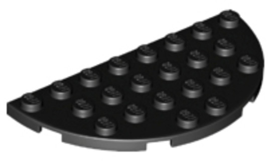 LEGO® Alkatrészek (Pick a Brick) 6133200 - Fekete 4x8 Félkör Lapos Elem 