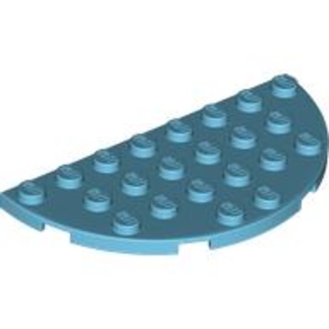 LEGO® Alkatrészek (Pick a Brick) 6138571 - Közepes Azúrkék 4x8 Lapos Félkör Elem