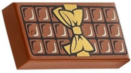 LEGO® Alkatrészek (Pick a Brick) 6139435 - Vörösesbarna 1x2 Csempe - Csokoládé Minta