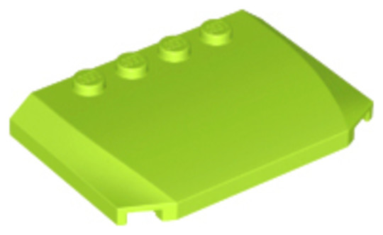 LEGO® Alkatrészek (Pick a Brick) 6146890 - Lime 4x6x2/3 íves tető elem