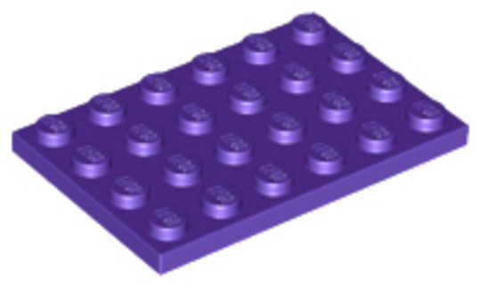 LEGO® Alkatrészek (Pick a Brick) 6147032 - Sötét lila 4X6 Lapos Elem