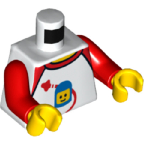 LEGO® Alkatrészek (Pick a Brick) 6153139 - Fehér Minifigura Felsőrész Klasszikus Space Festéssel
