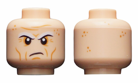 LEGO® Alkatrészek (Pick a Brick) 6153539 - Minifigura fej fehér szemöldökkel, ráncokkal