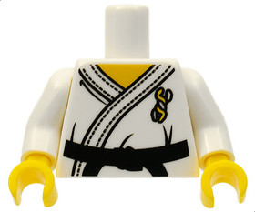 Fehér minifigura test karate öltözet mintával