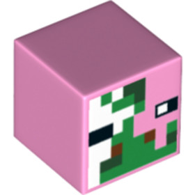 LEGO® Alkatrészek (Pick a Brick) 6162507 - Világos Rózsaszín Minifigura Fej - Minecraft Zombi Malacember